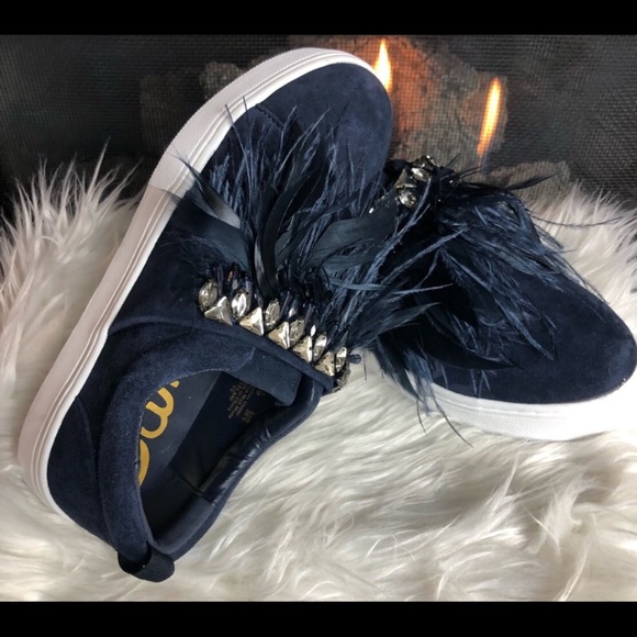 Sam Edelman Navy Suede Comfortable Flats - Picture 4 of 7